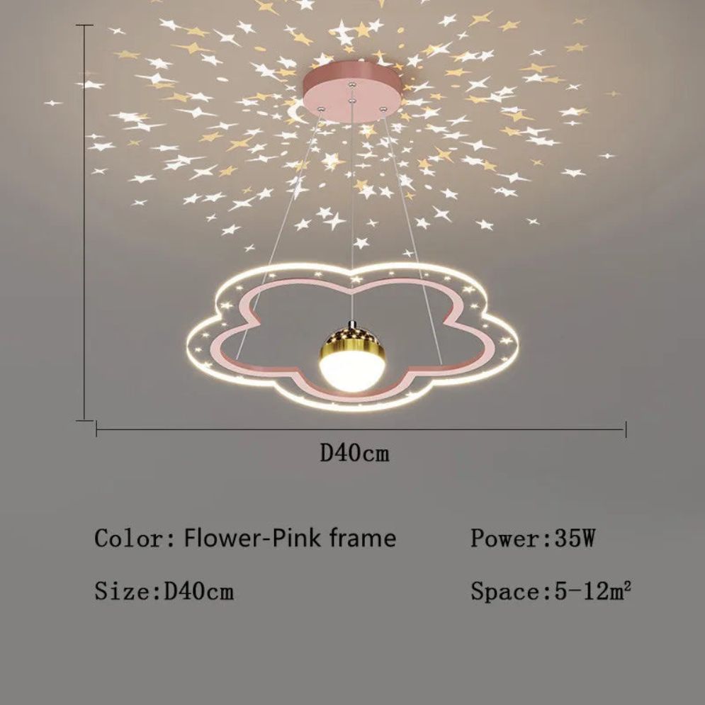 Lustre Moderne avec Projection Ciel Étoilé pour Chambre Enfant