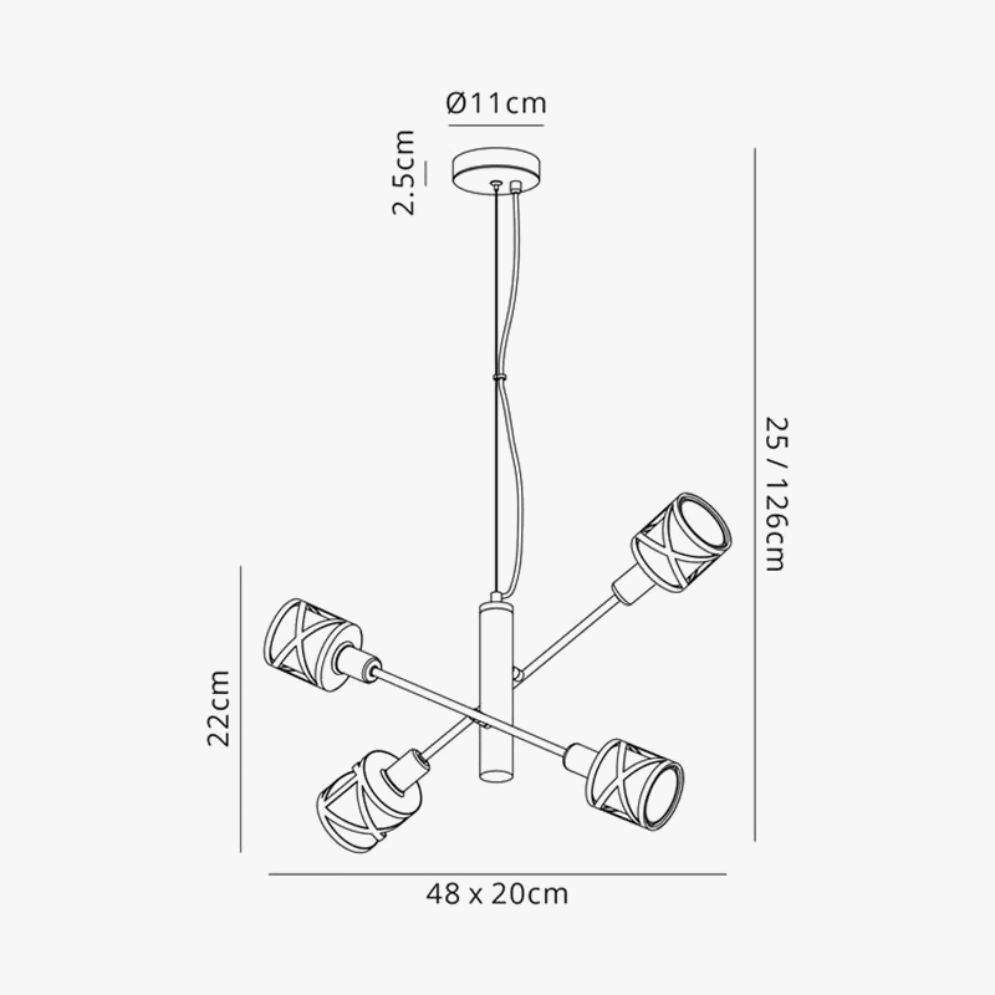 Lustre Moderne en Verre Transparent avec Cordon Métallique - Lumiine 