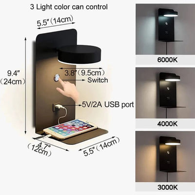 Applique murale d'intérieur haute qualité avec chargeur usb