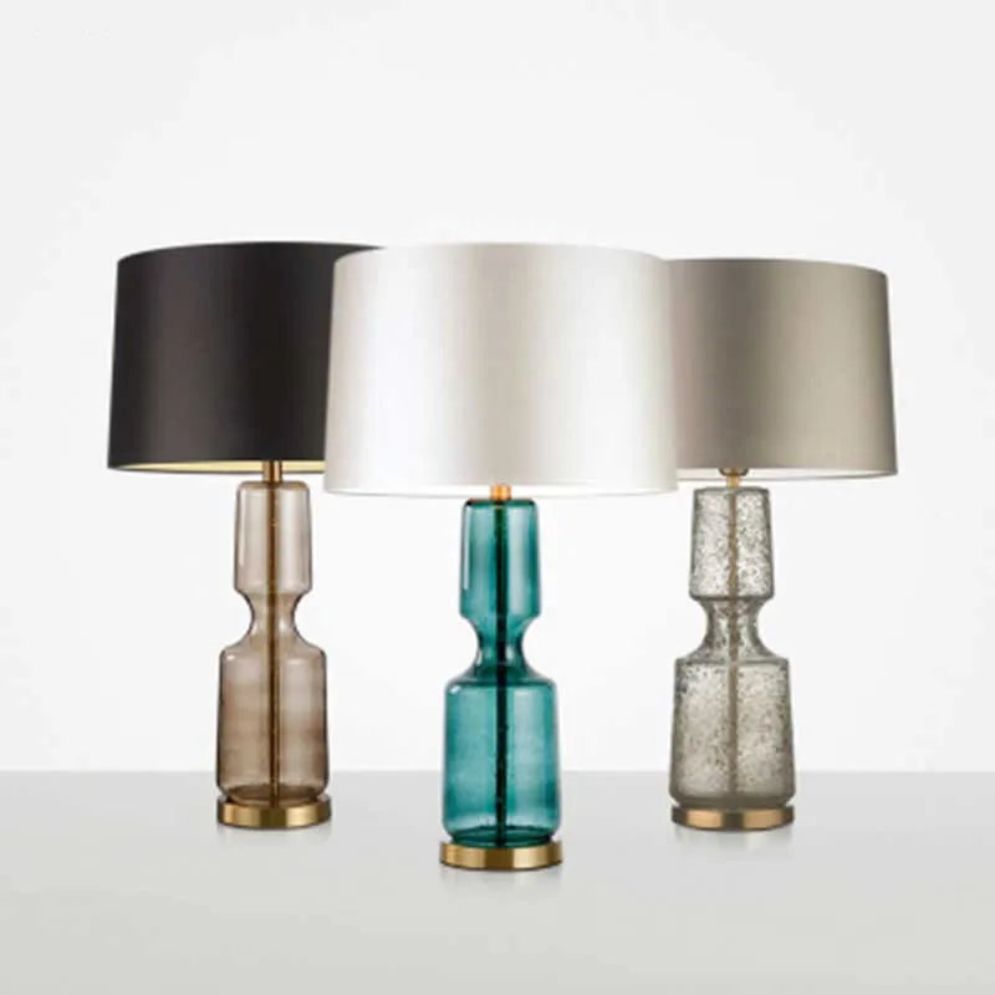 Lampe de Chevet Rétro En Verre et en Tissu