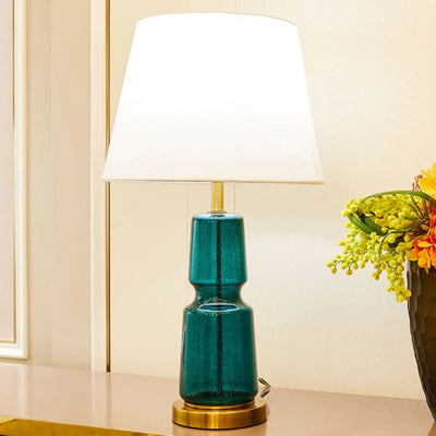 Lampe de Chevet Rétro En Verre et en Tissu