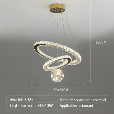 Lustre Moderne Led avec Anneau et Sphèrers Bahia - Lumiine