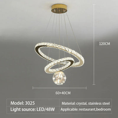 Lustre Moderne Led avec Anneau et Sphèrers Bahia - Lumiine