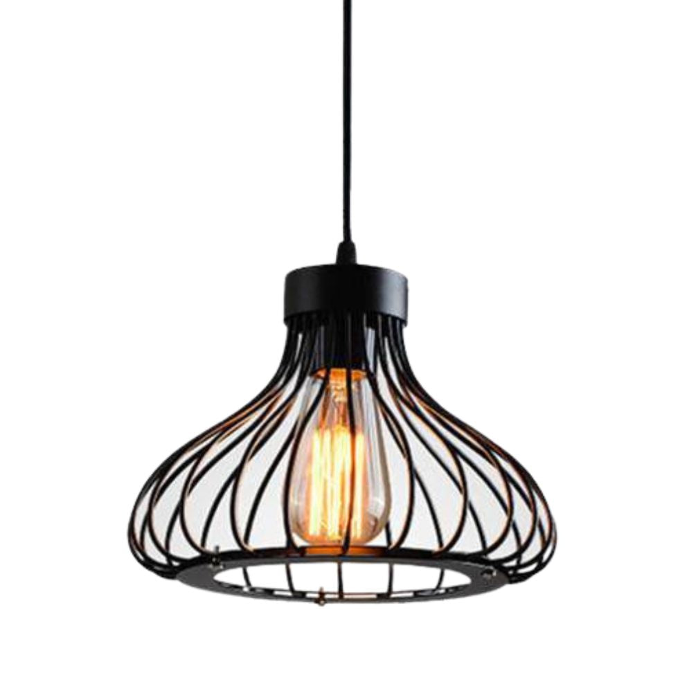 Suspension en Cage Ronde Vintage (Noir ou Blanc)