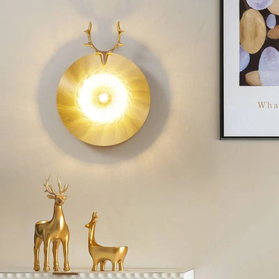 Applique Design Led en Forme de Tête Cerf de Couleur - Lumiine