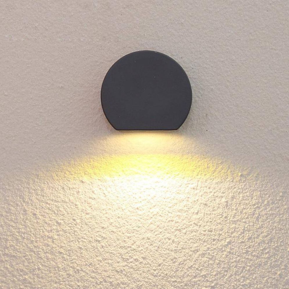 Applique Extérieur Led Ronde Noire Porch - Lumiine