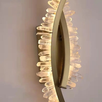 Applique Murale Design à LED Dorée avec Verre Cristal en Cascade Design - Lumiine