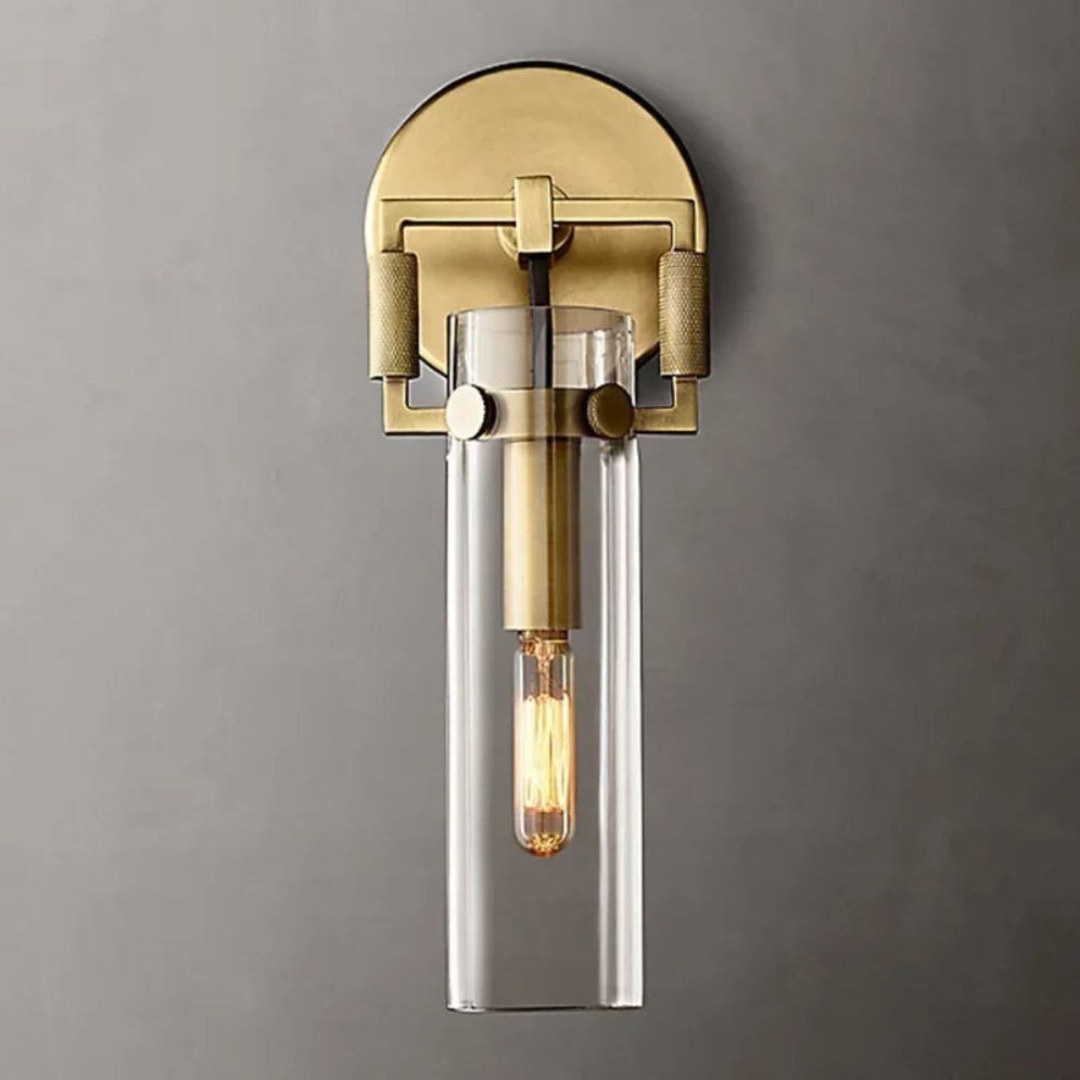 Applique Murale Chromée à Led Abat-jour Cylindrique en Verre - Lumiine