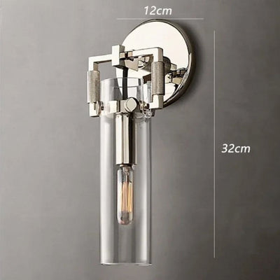 Applique Murale Chromée à Led Abat-jour Cylindrique en Verre - Lumiine