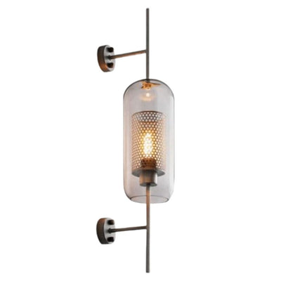 Applique murale led avec bras en métal et abat-jour verre - Lumiine
