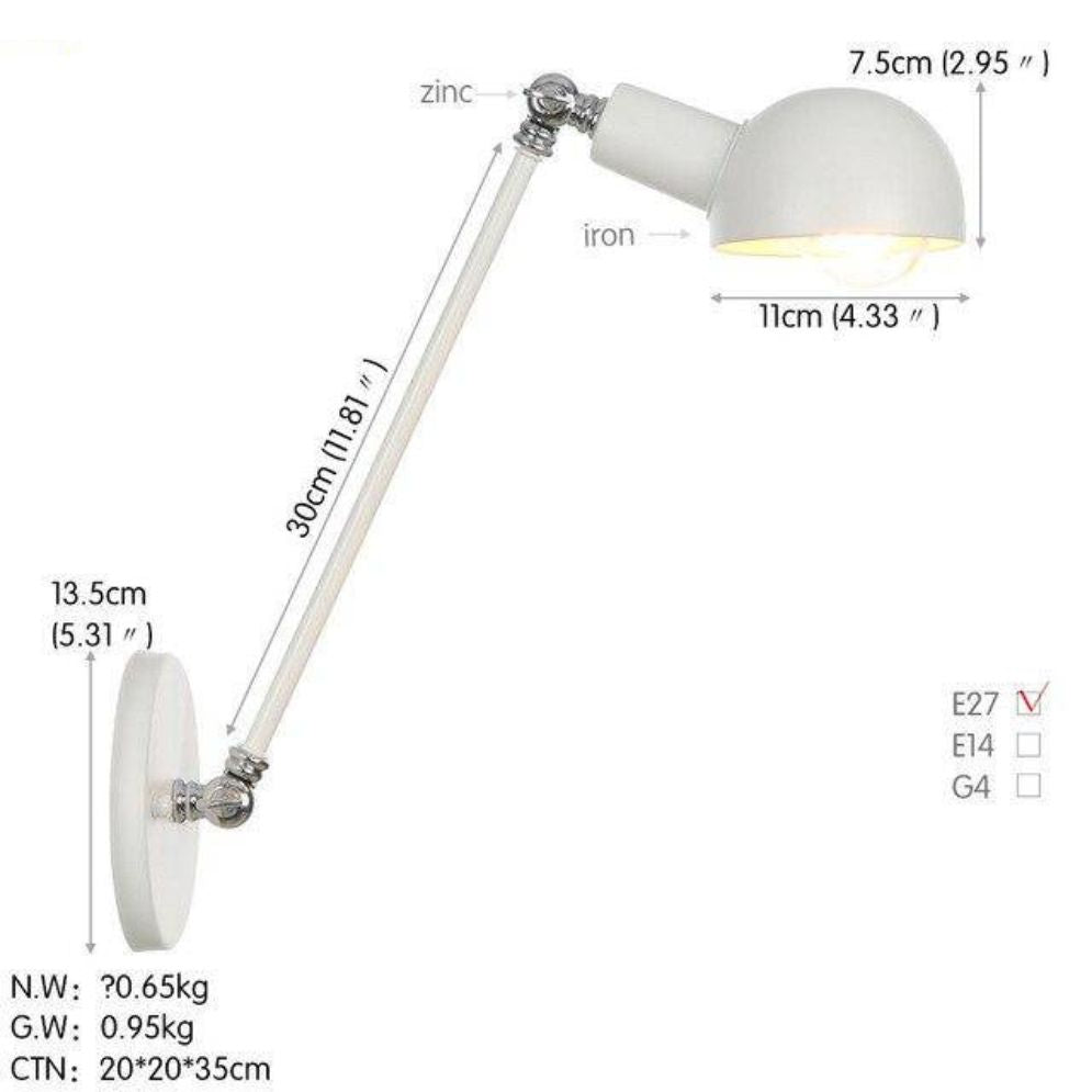 Applique Murale Design Led avec Bras en Métal Style Loft - Lumiine