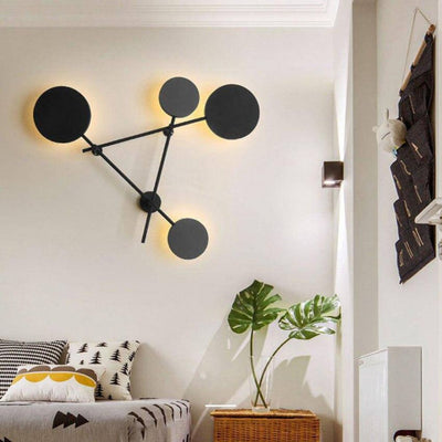 Applique Murale Design Led avec Plusieurs Disques Métalliques - Lumiine