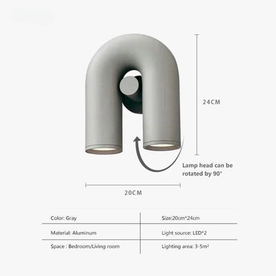 Applique Murale Design Led Minimaliste en Forme de U Sally - Lumiine