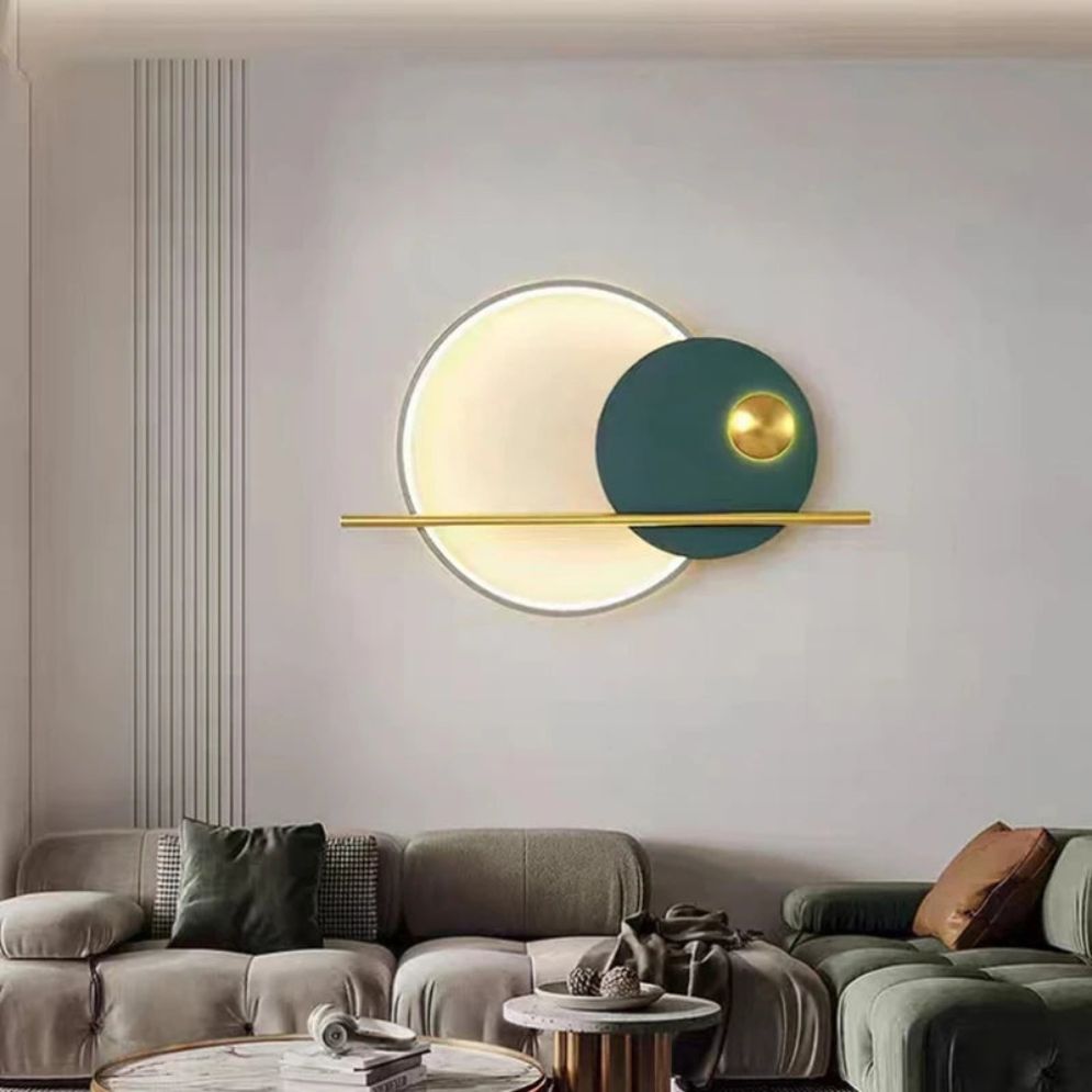 Applique Murale Design Led Ronde avec Anneau Lumineux Globe - Lumiine
