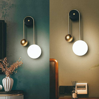 Applique Murale Dorée Deux Boules - Lumiine