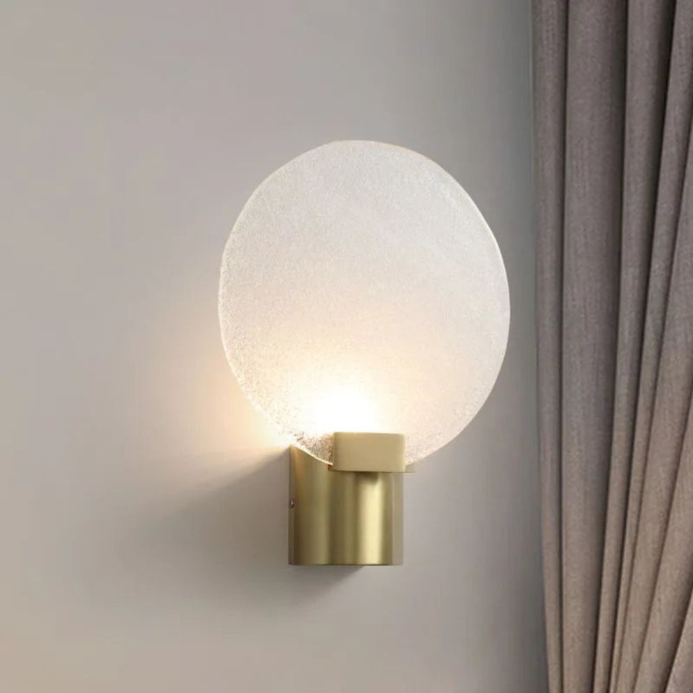 Applique Murale Dorée à Led et Abat-Jour en Verre - Lumiine
