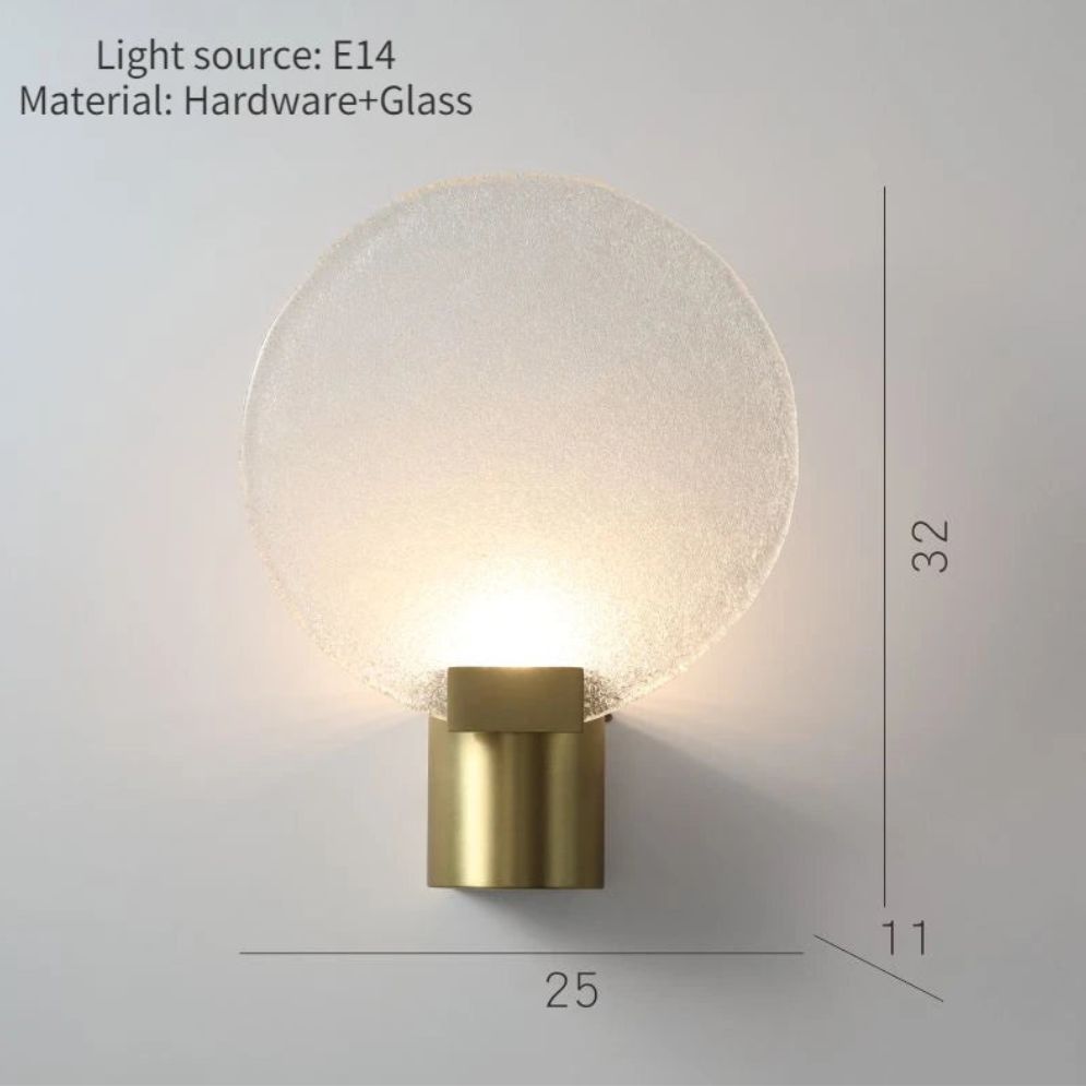 Applique Murale Dorée à Led et Abat-Jour en Verre - Lumiine
