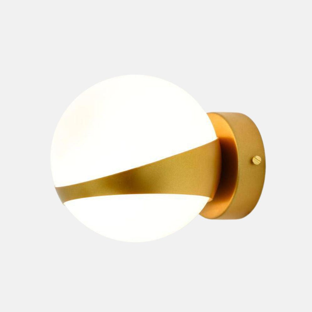 Applique Murale Dorée Simpliste Sobre avec Boule - Lumiine
