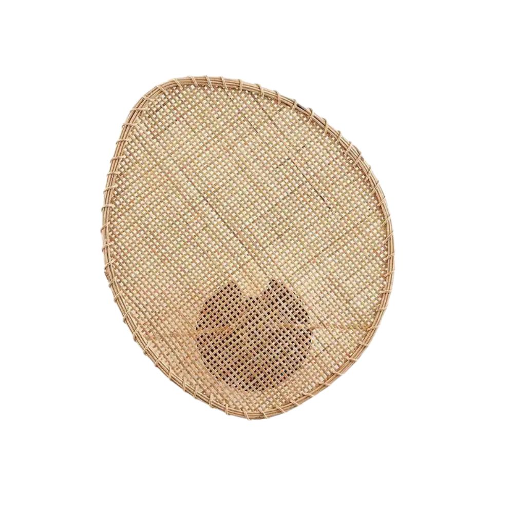 Applique Murale en Rotin Plate Rustique - Lumiine