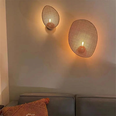 Applique Murale en Rotin Plate Rustique
