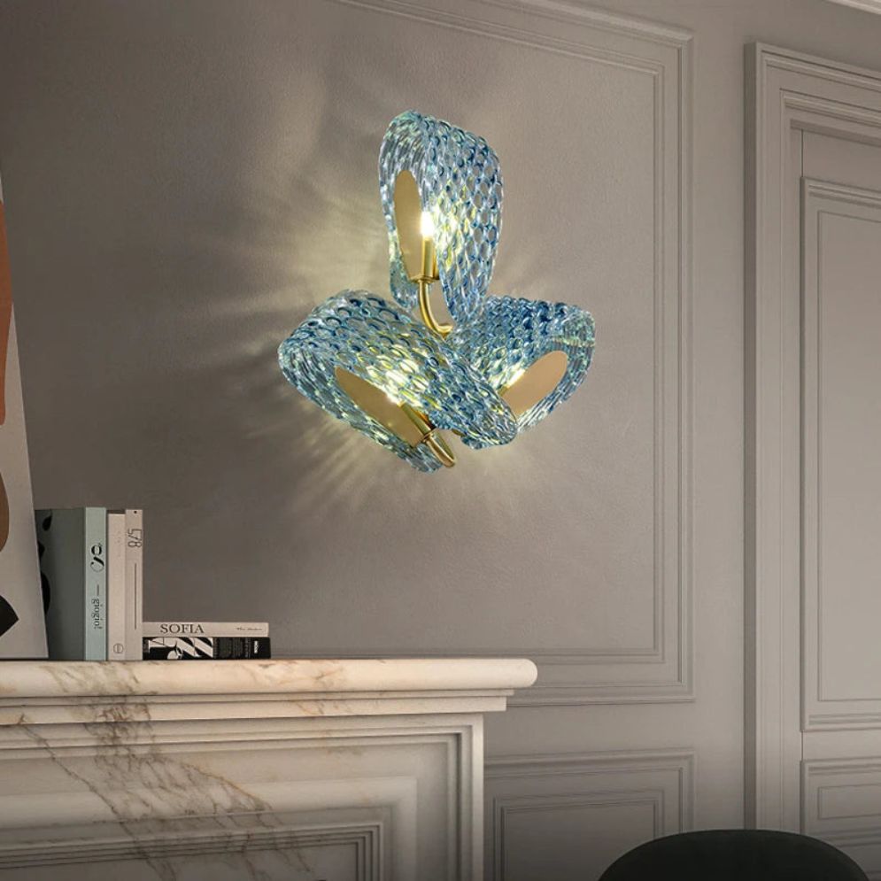 Applique Murale Led Bleue avec Lumière Ondulée