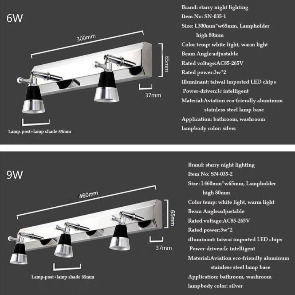 Applique Murale Led Chromée pour Tableau et Salle de Bain - Lumiine