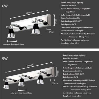Applique Murale Led Chromée pour Tableau et Salle de Bain - Lumiine