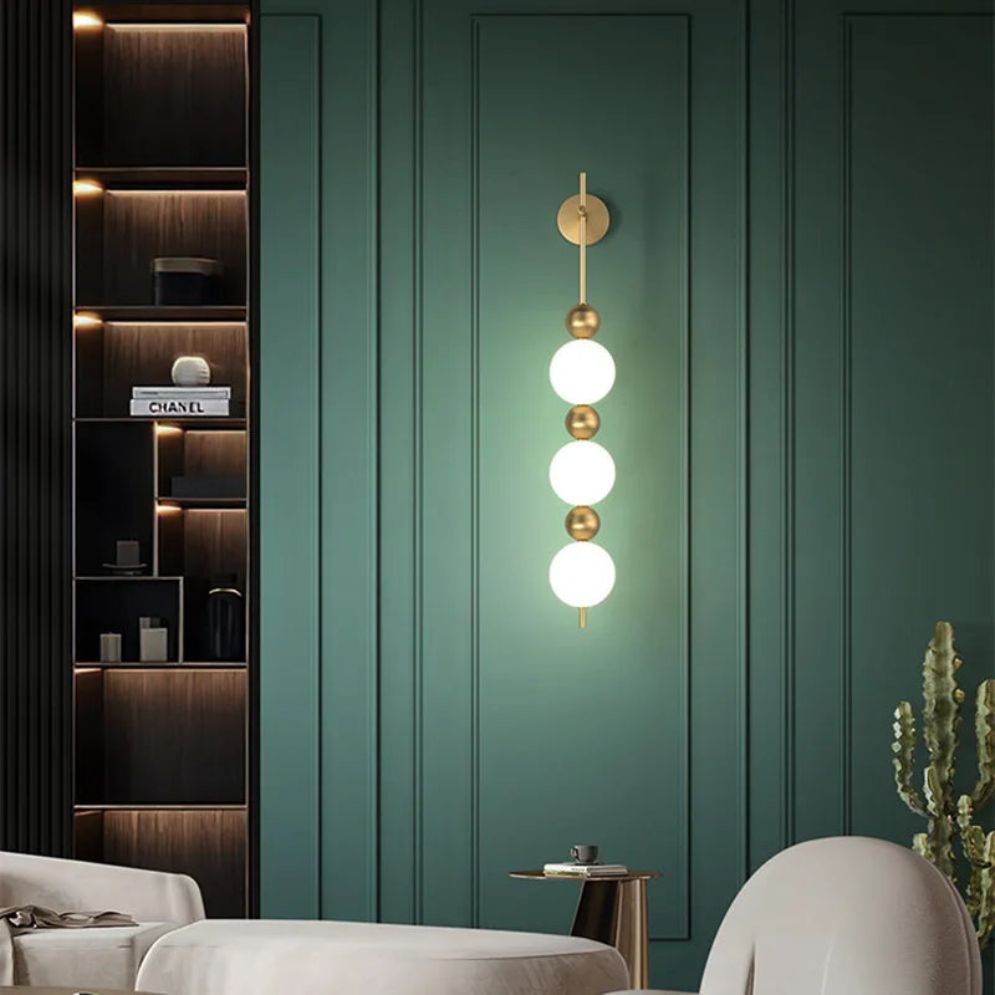 Applique Murale Led Design avec Barres en Métal Boules Verre - Lumiine