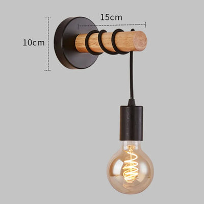 Applique Murale Moderne à Led en Bois Rustique - Lumiine