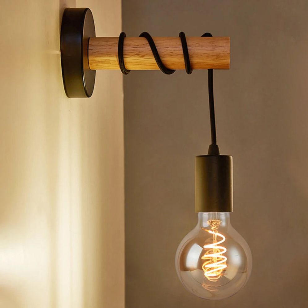 Applique Murale Moderne à Led en Bois Rustique - Lumiine
