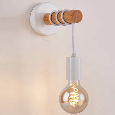 Applique Murale Moderne à Led en Bois Rustique