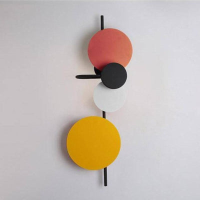 Applique Murale Moderne Créative à Disques en Métal Colorés