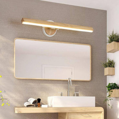 Applique Murale Moderne Led Allongée en Bois Scandinave - Lumiine
