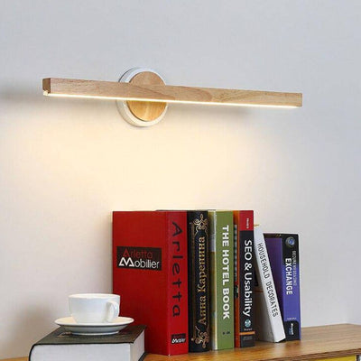 Applique Murale Moderne Led Allongée en Bois Scandinave - Lumiine
