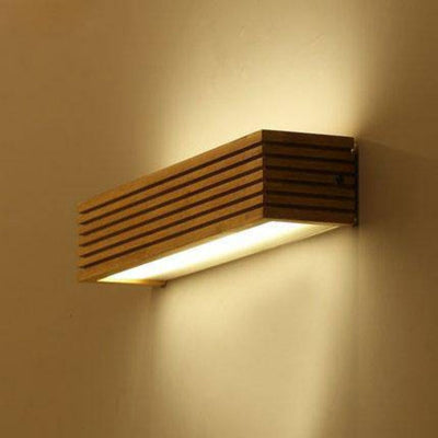 Applique Murale Moderne Led Allongée en Bois Style Nordic - Lumiine