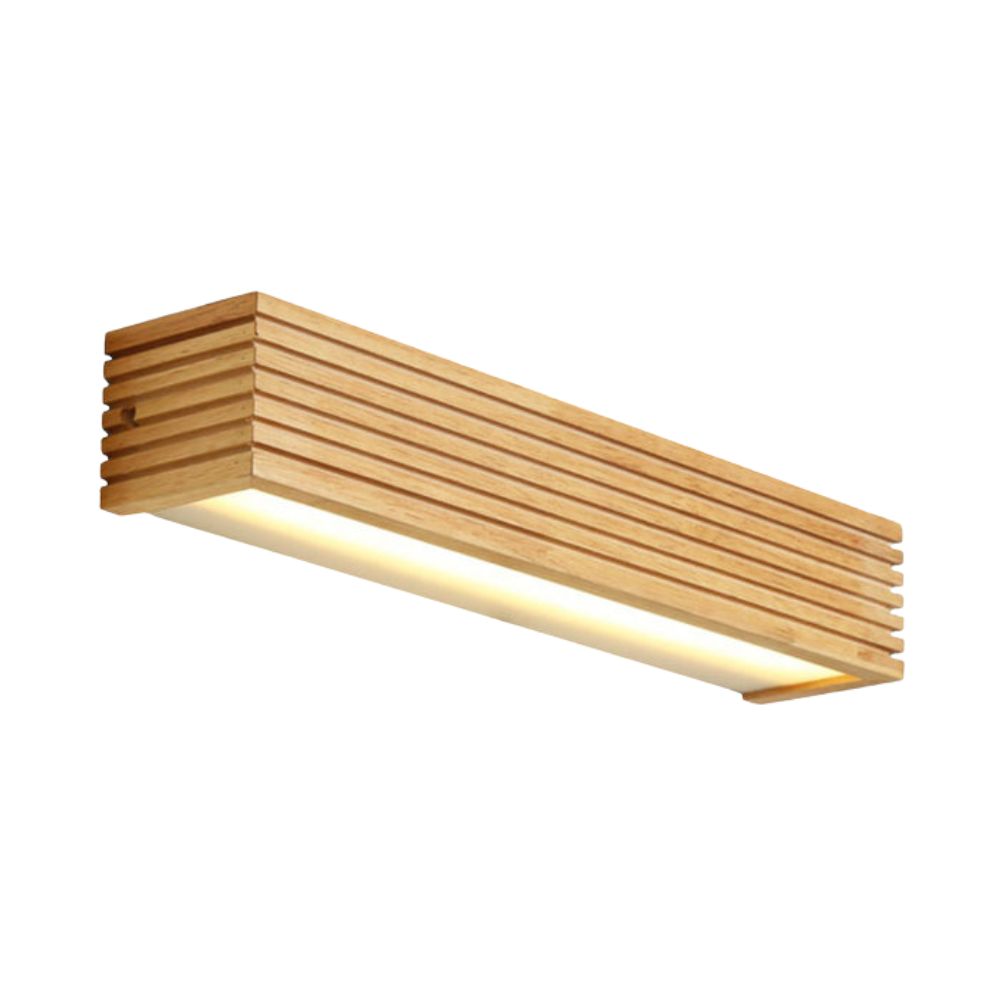 Applique Murale Moderne Led Allongée en Bois Style Nordic - Lumiine