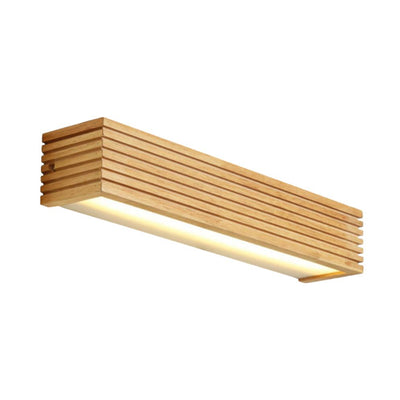 Applique Murale Moderne Led Allongée en Bois Style Nordic - Lumiine