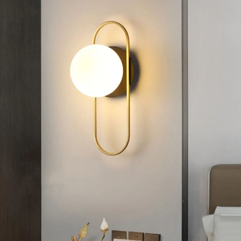 Applique Murale Moderne LED avec Boule en Verre et Support Cylindrique Sconce - Lumiine