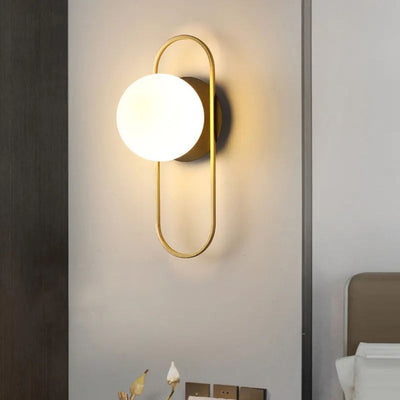 Applique Murale Moderne LED avec Boule en Verre et Support Cylindrique Sconce - Lumiine