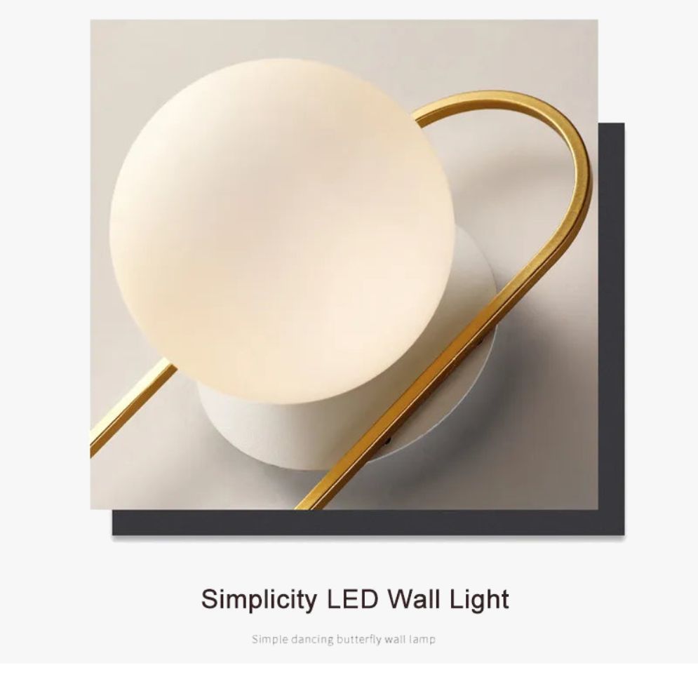 Applique Murale Moderne LED avec Boule en Verre et Support Cylindrique Sconce - Lumiine