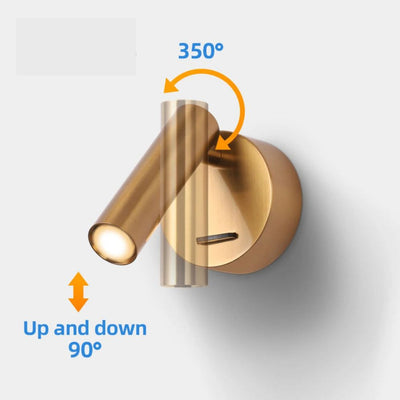 Applique Murale Moderne Led Style Spotlight Doré Tube - Lumiine