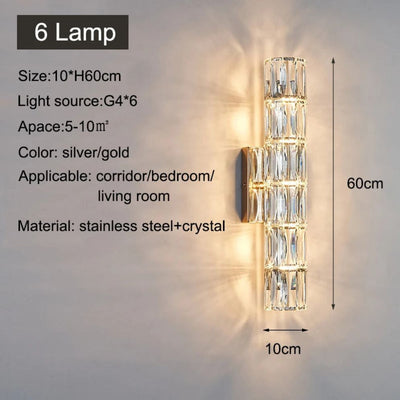 Applique Murale Nordique en Cristal Transparent - Lumiine