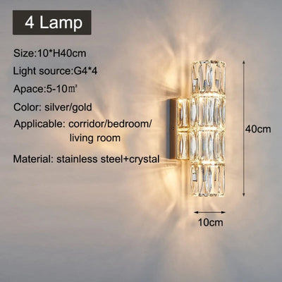 Applique Murale Nordique en Cristal Transparent - Lumiine