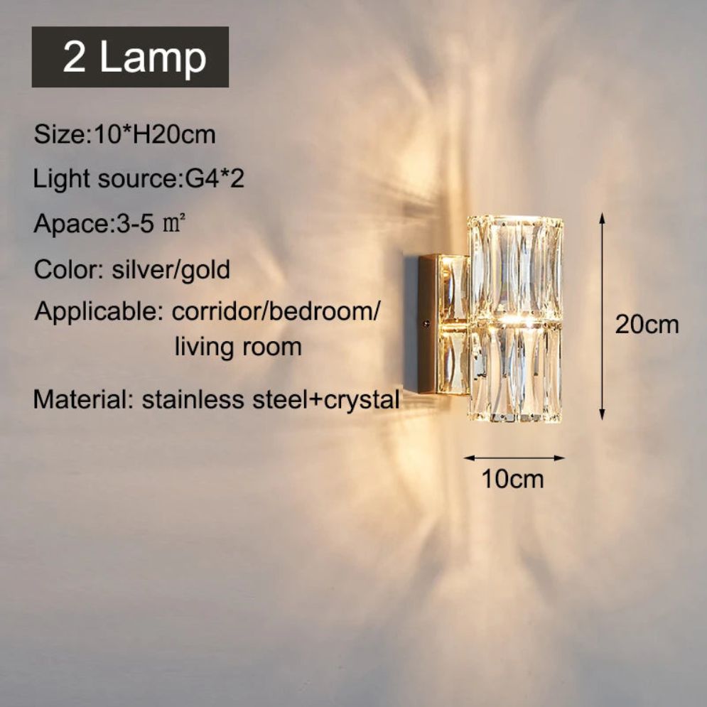 Applique Murale Nordique en Cristal Transparent - Lumiine