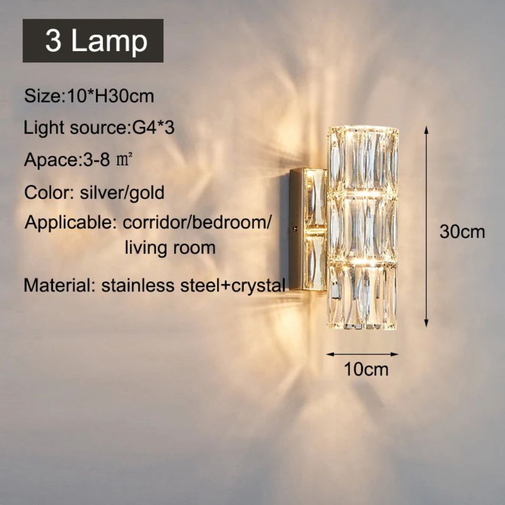 Applique Murale Nordique en Cristal Transparent - Lumiine
