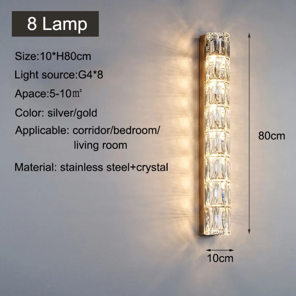 Applique Murale Nordique en Cristal Transparent - Lumiine