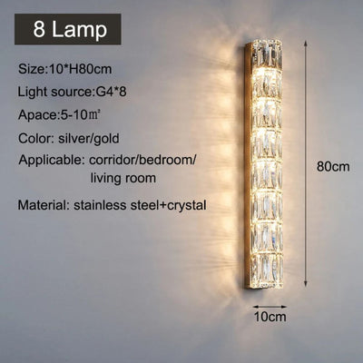 Applique Murale Nordique en Cristal Transparent - Lumiine