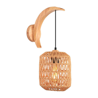 Applique Murale Rustique avec Corde en Rond Vintage - Lumiine
