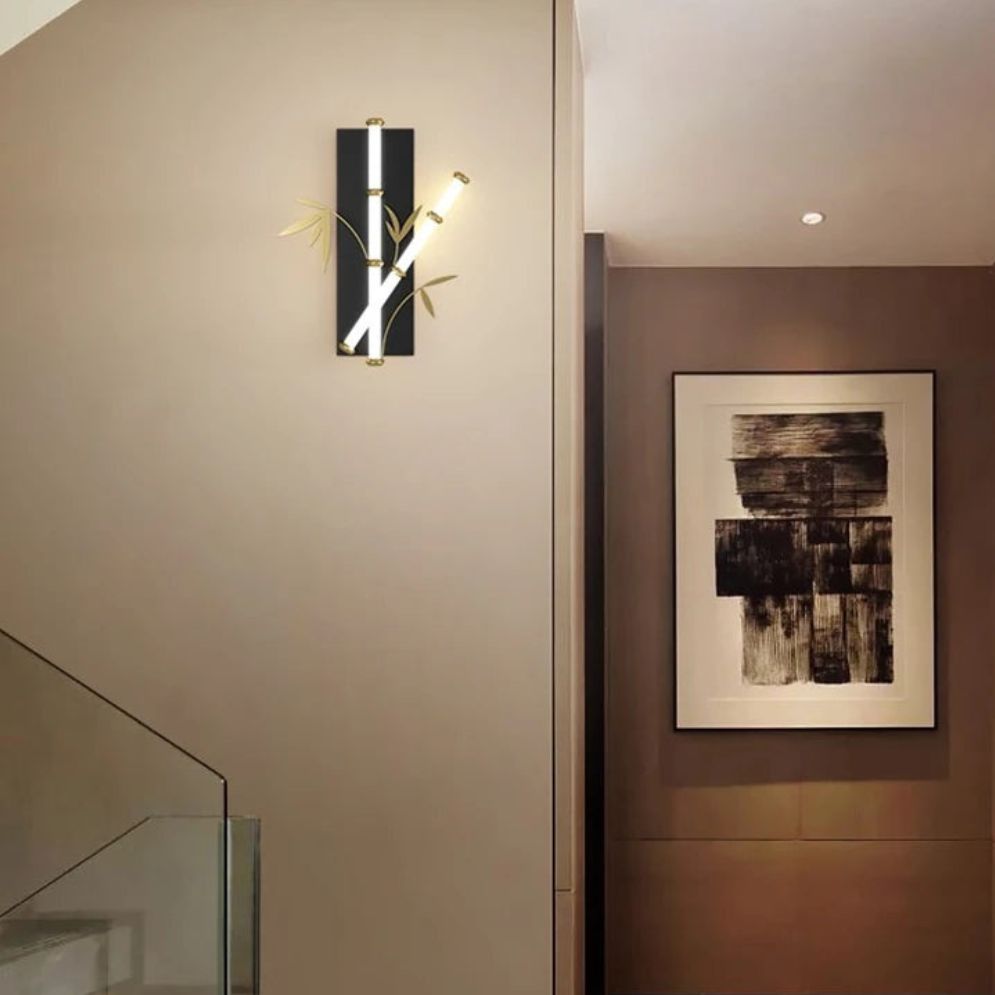Applique Murale Style Bambou en Métal Design Exotique - Lumiine