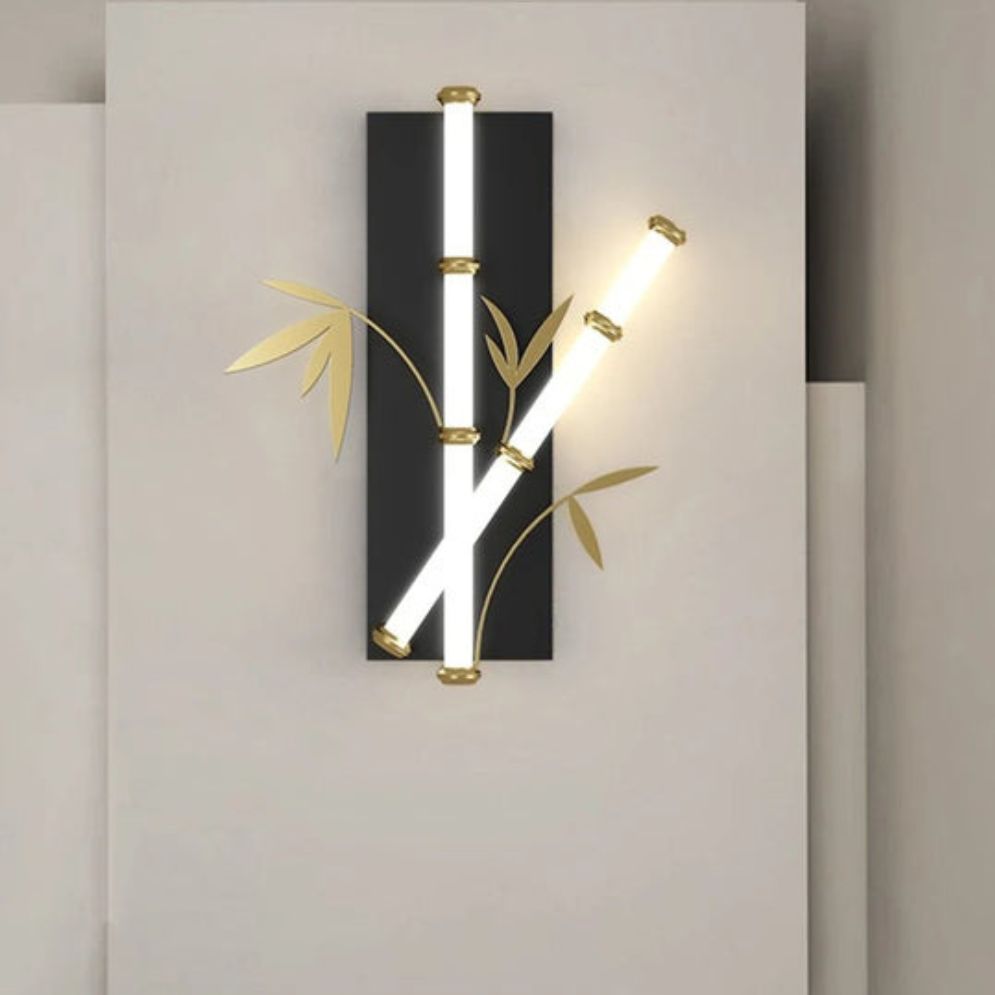 Applique Murale Style Bambou en Métal Design Exotique - Lumiine